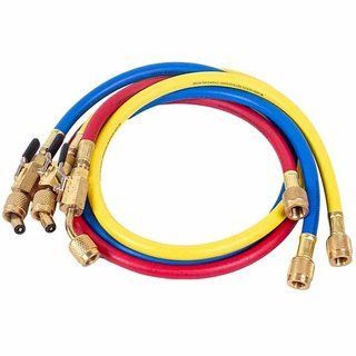 Набор заправочных шлангов Mastercool (3 шт., 150 см, 1/4" SAE, с вентилями) &mdash; фото 1