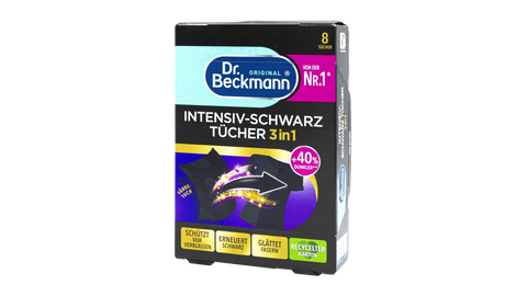Зображення Серветки для відновлення чорного кольору Dr.Beckmann Intensiv-Schwarz Tucher, 8 шт (M2F6LX) M2F6LX, зовнішній вигляд та деталі продукту