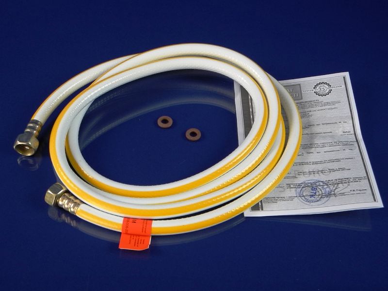 Изображение Шланг ПВХ газовый "Никифоров" L= 3000 мм. 1/2″ сталь/латунь с сертификатом 3000, внешний вид и детали продукта
