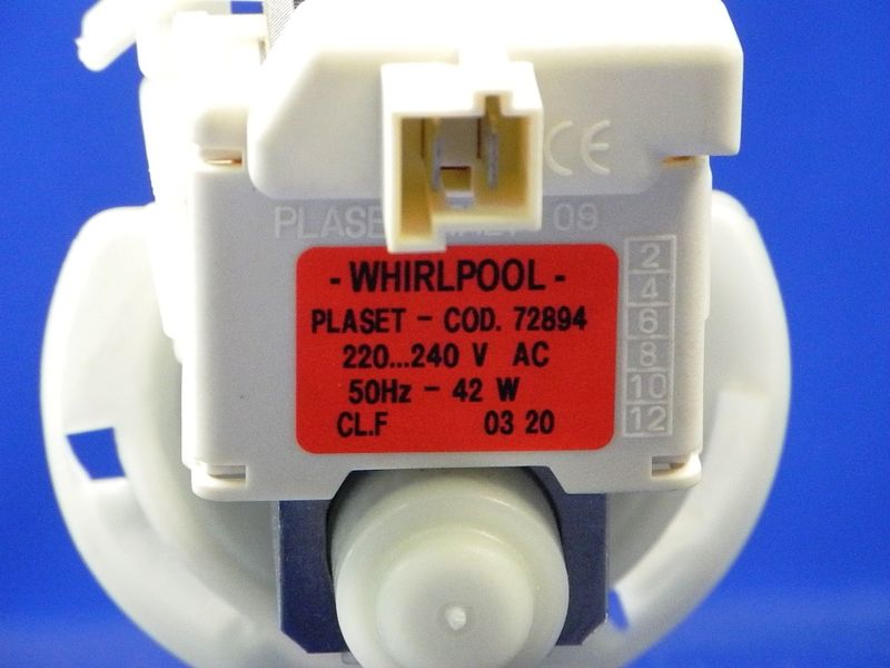 Изображение Насос для посудомоечной машины Whirlpool (на 3 защелки) (481236018558), (C00311158) 481236018558, внешний вид и детали продукта