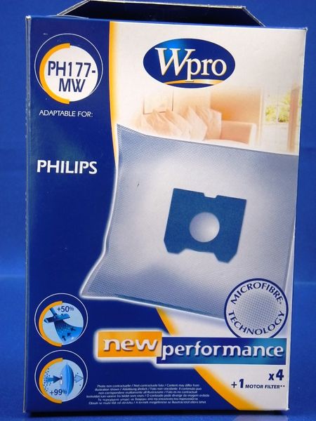 Изображение Набор мешков для пыли + фильтр для пылесоса Philips (484000001126) 484000001126, внешний вид и детали продукта