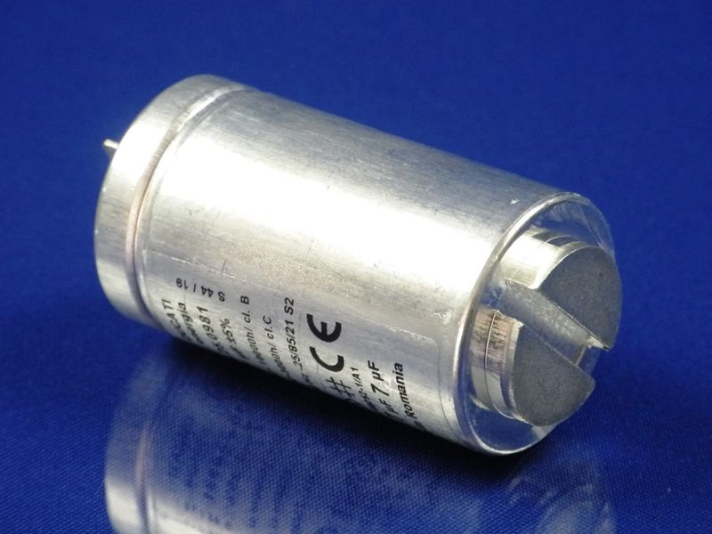 Изображение Пусковой конденсатор 7uF 425V для сушильных машин Zanussi-Electrolux-AEG (1256417013) 1256417013, внешний вид и детали продукта