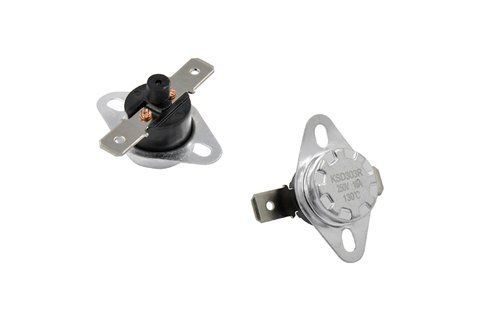 KSD303 thermostat, 130&deg;C, 16A, 16 mm disc, 23 mm mounting, with reset button