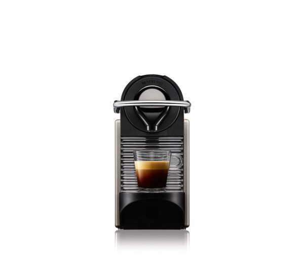 Изображение Кофемашина Nespresso Pixie C61 Electric Titan, 19 бар, титановая (с капсулами в комплекте) C61-TI, внешний вид и детали продукта