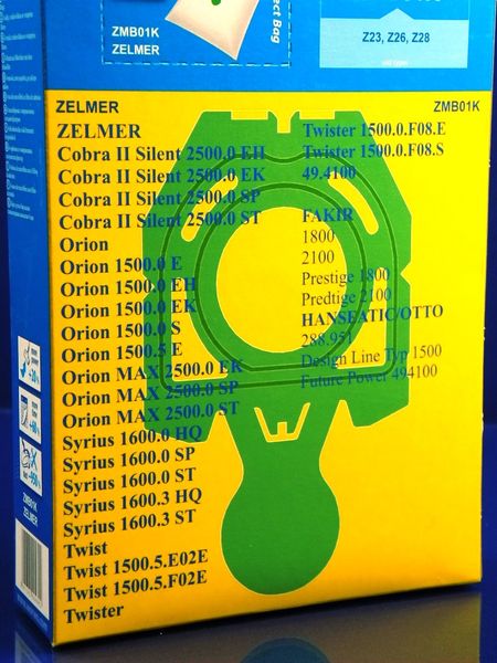 Изображение Набор одноразовых мешков WORWO для пылесоса ZELMER (49.4100), (1200341), ( ZMB01K) ZMB01K, внешний вид и детали продукта