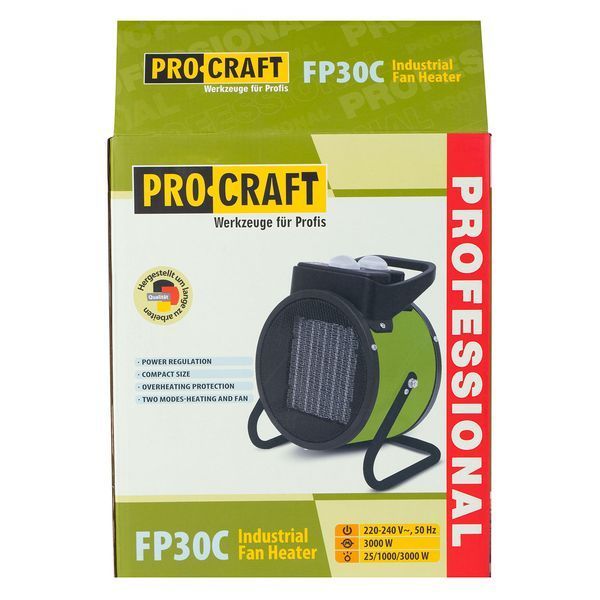 Зображення Тепловентилятор керамічний Procraft FP30C 3000 Вт 000035, зовнішній вигляд та деталі продукту