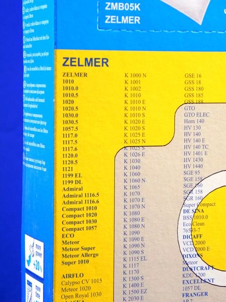 Изображение Набор одноразовых мешков WORWO для пылесоса Zelmer (ZMB05K) ZMB05K, внешний вид и детали продукта