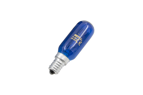 Зображення Лампочка для холодильника Bosch 00612235, E14, 25 Вт, 25x82 мм, SKL LMP204UN, синє свічення 612235, зовнішній вигляд та деталі продукту