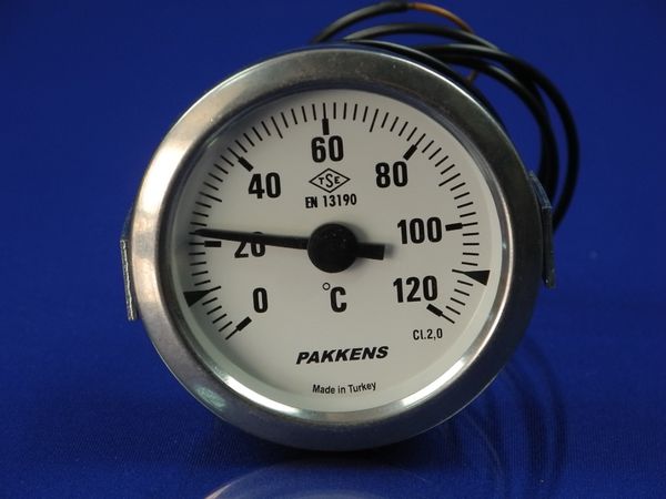 Зображення Термометр капілярний PAKKENS D=60 мм, капіляр довжиною 1 м, темп. 0-120 °C 060/5021205, зовнішній вигляд та деталі продукту