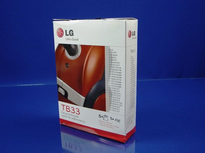 Зображення Мішок для пилососа LG паперовий (5 штук у комплекті) (TB33) TB33, зовнішній вигляд та деталі продукту