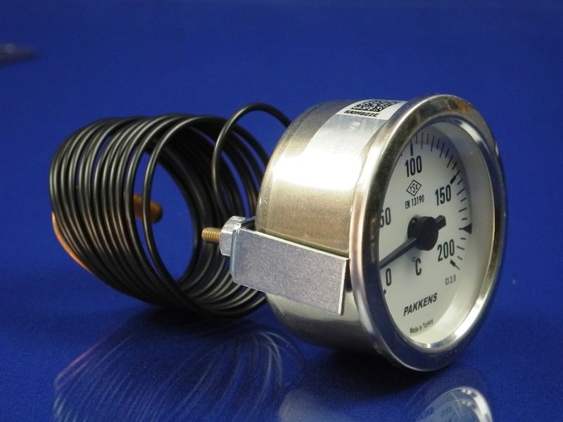 Зображення Термометр капілярний PAKKENS D=60 мм, капіляр довжиною 1 м, темп. 0-200 °C 060/5021207, зовнішній вигляд та деталі продукту