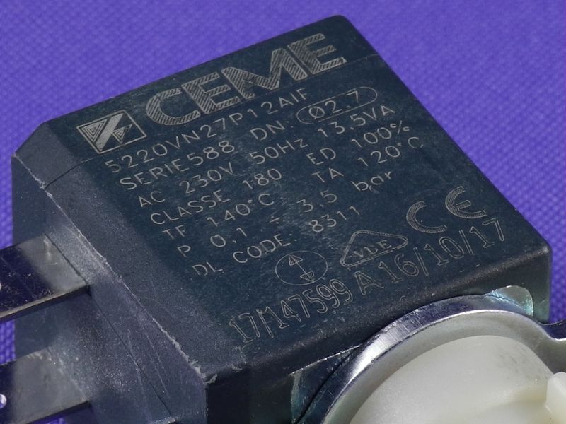 Зображення Електромагнітний клапан для кавоварки DeLonghi (5213218311) 5213218311, зовнішній вигляд та деталі продукту