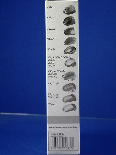 Зображення Набір мішків мікроволокно для пилососа Bosch, Siemens (468383) аналог (17000940) 468383, зовнішній вигляд та деталі продукту