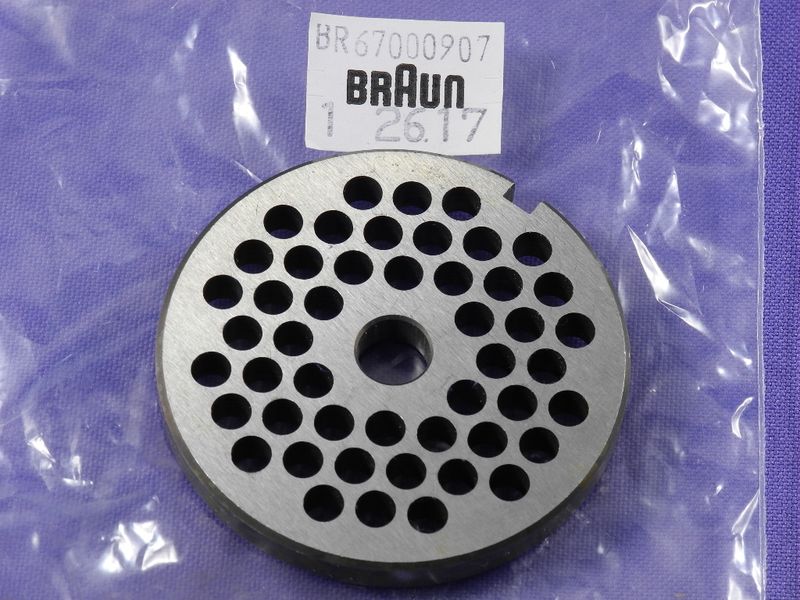 Изображение Сетка для мясорубки Braun средняя 4,5 мм. ORIGINAL (67000907) 67000907, внешний вид и детали продукта