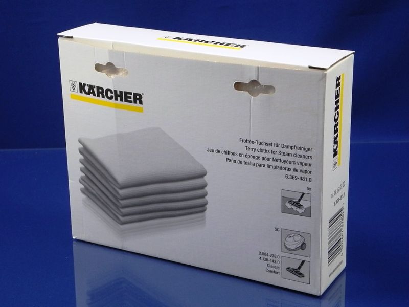 Зображення Комплект серветок до насадки для підлоги пароочисника KARCHER (6.369-481.0) 6.369-481.0, зовнішній вигляд та деталі продукту