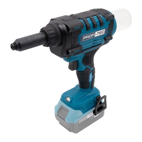 Изображение Аккумуляторный заклепочный пистолет PROFI-TEC PRG1020 POWERLine (1&times;PT2040MP (4.0 Ач), зарядное устройство) PROFI-TEC-007700, внешний вид и детали продукта