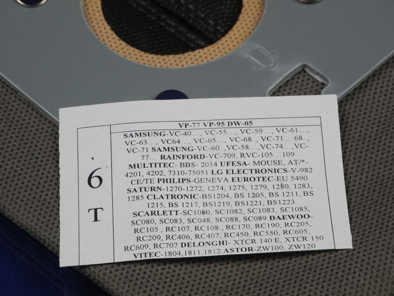 Зображення Універсальний багаторазовий тканинний мішок для пилососа із затискачем Samsung, Scarlett (U4) U4, зовнішній вигляд та деталі продукту