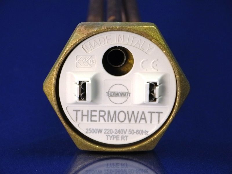 Зображення Тен бойлера мідний універсальний (гайка) 2,5 Квт. з портом анода (Thermowatt) С0000040, зовнішній вигляд та деталі продукту