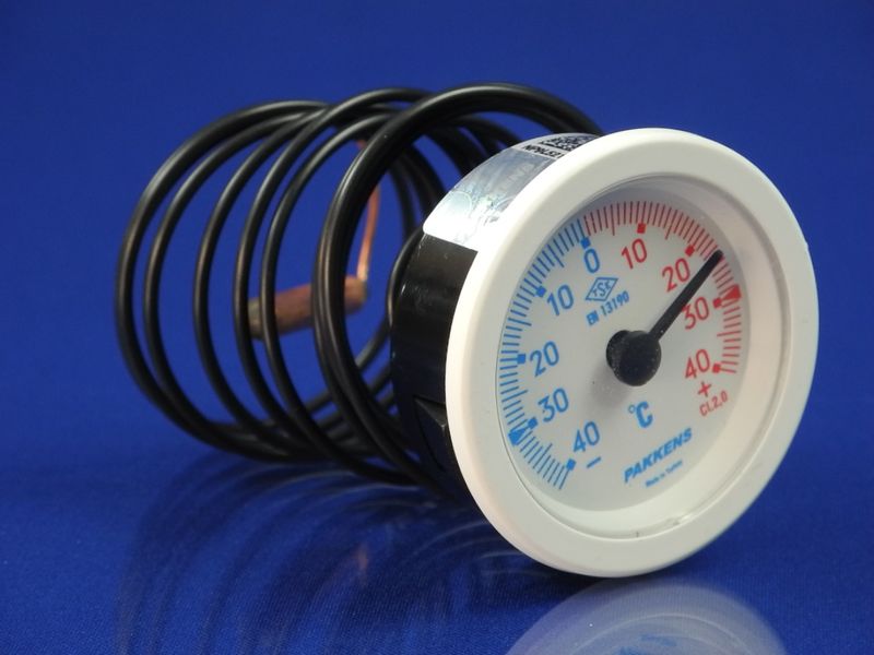 Изображение Термометр капиллярный PAKKENS D=52 мм., капилляр длинной 2 м., темп. -40 - + 40 °C 050/502120503, внешний вид и детали продукта