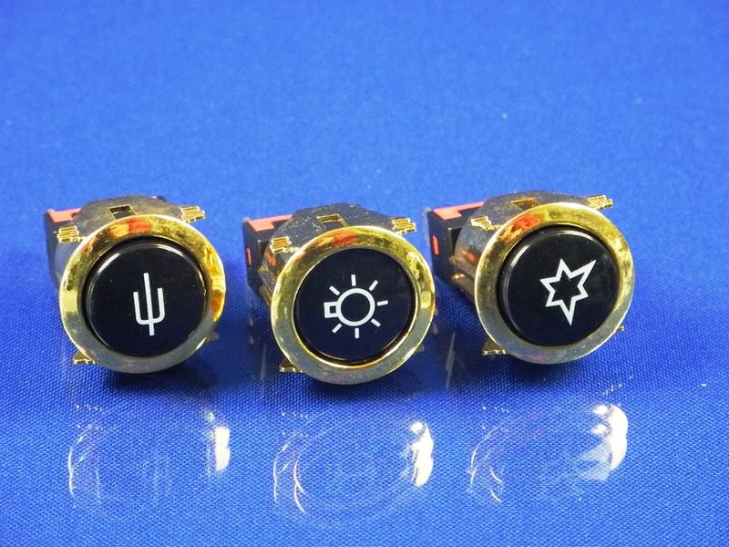 Изображение Набор универсальных кнопок для электроплит и газовых плит золотистого цвета (PBS-40J) PBS-40J, внешний вид и детали продукта