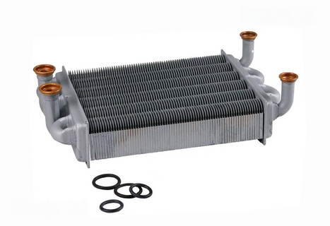 Bithermal heat exchanger for Ferroli Domiproject 24, FerEasy 24 boilers (39819540, 37404110, 39820060)