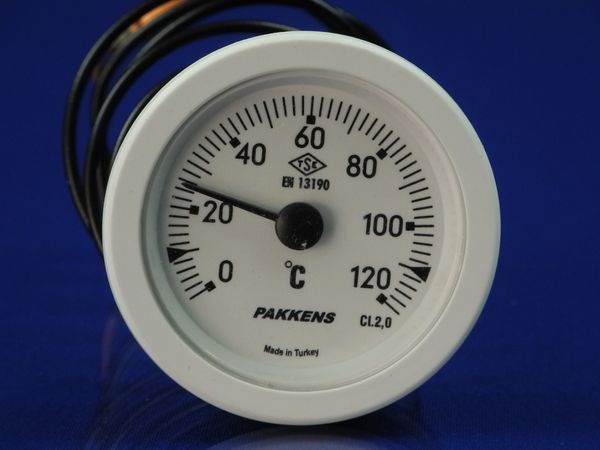 Зображення Термометр капілярний PAKKENS D=52 мм, капіляр довжиною 1 м, темп. 0-120 °C 050/502120513, зовнішній вигляд та деталі продукту