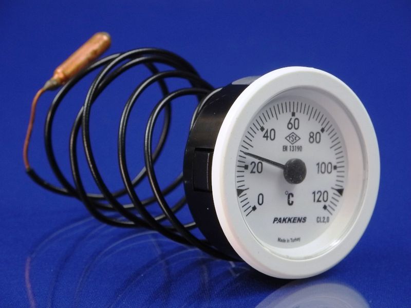 Изображение Термометр капиллярный PAKKENS D=52 мм., капилляр длинной 1 м., темп. 0-120 °C 050/502120513, внешний вид и детали продукта