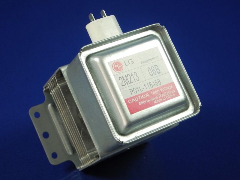 Зображення Магнетрон СВЧ LG 2M213 06B (Дві планки на 3 отвори, підключення перпендикулярно) 2M213 06B -1, зовнішній вигляд та деталі продукту
