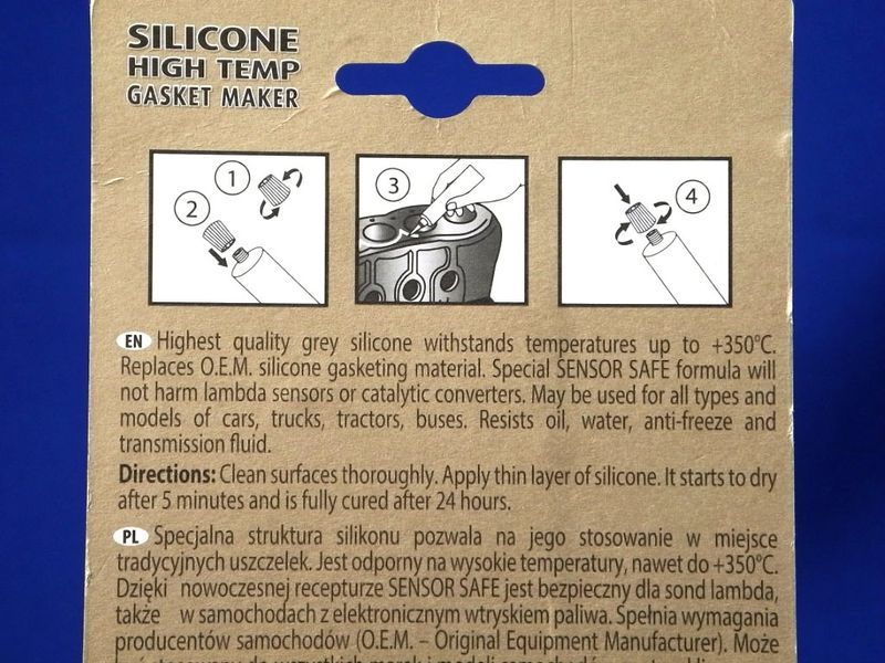 Зображення Високотемпературний силікон K2 GREY SILICONE +350°C S-280-2, зовнішній вигляд та деталі продукту