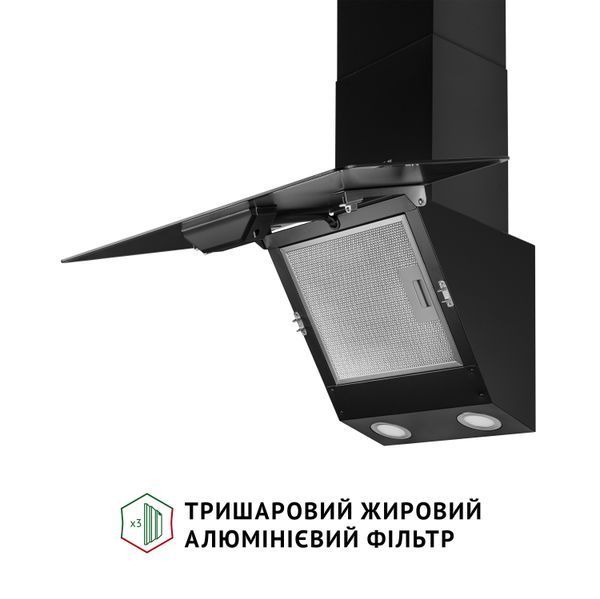Вытяжка декоративная наклонная Perfelli VICCO 5HM NERO &mdash; фото 5