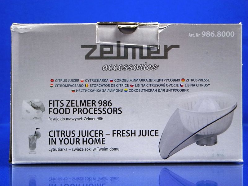 Зображення Цитрус-прес насадка для кухонного комбайна Zelmer (986.8000) 986.8000, зовнішній вигляд та деталі продукту