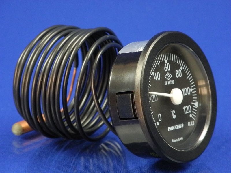 Зображення Термометр капілярний PAKKENS D=52 мм, капіляр довжиною 2 м, темп. -0-120 °C 52/1202, зовнішній вигляд та деталі продукту
