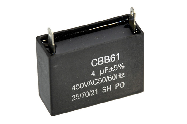 Зображення Конденсатор CBB61 4 мкФ 450 V прямокутний (087) 087, зовнішній вигляд та деталі продукту