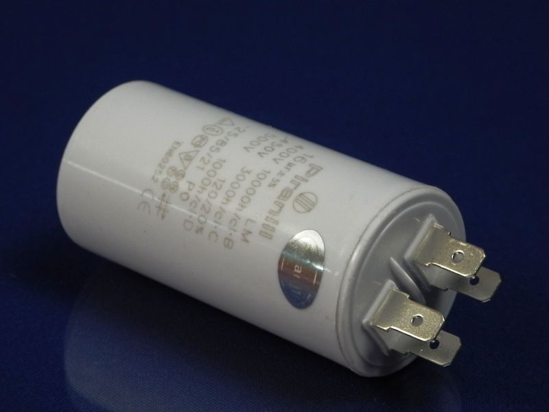 Зображення Пуско-робочий конденсатор у пластику CBB60 на 16 МкФ 16 МкФ, зовнішній вигляд та деталі продукту