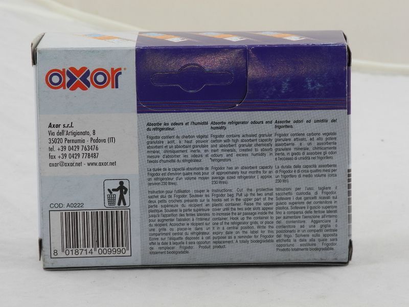 Зображення Поглинач запахів для холодильника AXOR FRIGODOR (Італія) AXOR FRIGODOR, зовнішній вигляд та деталі продукту