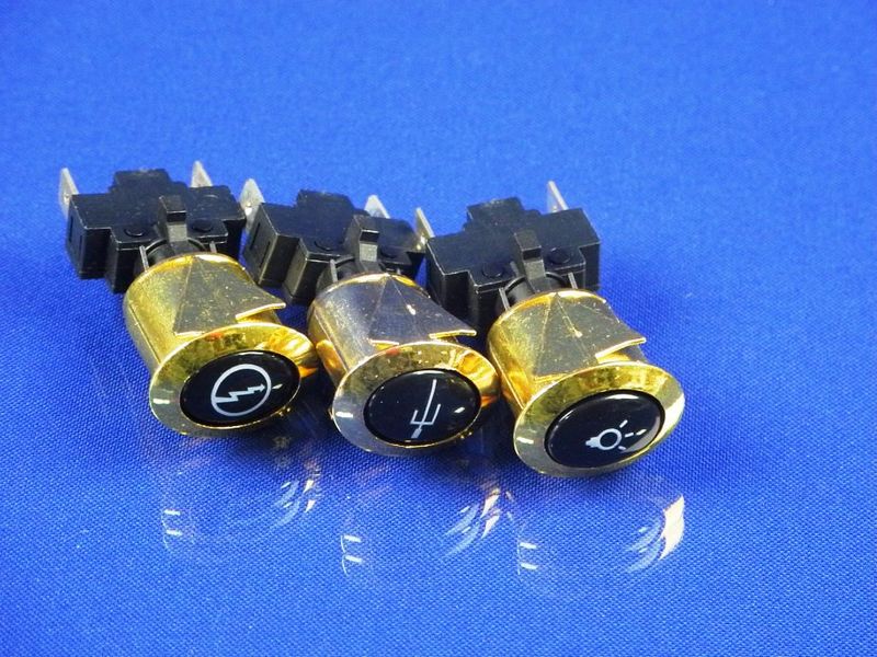 Зображення Набір універсальних кнопок для електроплит і газових плит золотистого кольору (PBS-41J) PBS-41J, зовнішній вигляд та деталі продукту