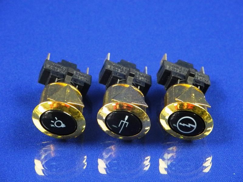 Зображення Набір універсальних кнопок для електроплит і газових плит золотистого кольору (PBS-41J) PBS-41J, зовнішній вигляд та деталі продукту