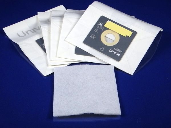 Изображение Набор бумажных мешков для пылесоса Gorenje (570731) 570731, внешний вид и детали продукта