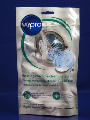 Зображення Таблетки для дезінфекції пральної машини WPRO (C00384526), (484000008492) 484000008492, зовнішній вигляд та деталі продукту