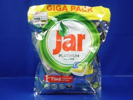 Изображение Таблетки для посудомоечной машины Jar Platinum ALLinONE с запахом лимона GIGA PACK (72 таблетки) JarPlatinum72, внешний вид и детали продукта