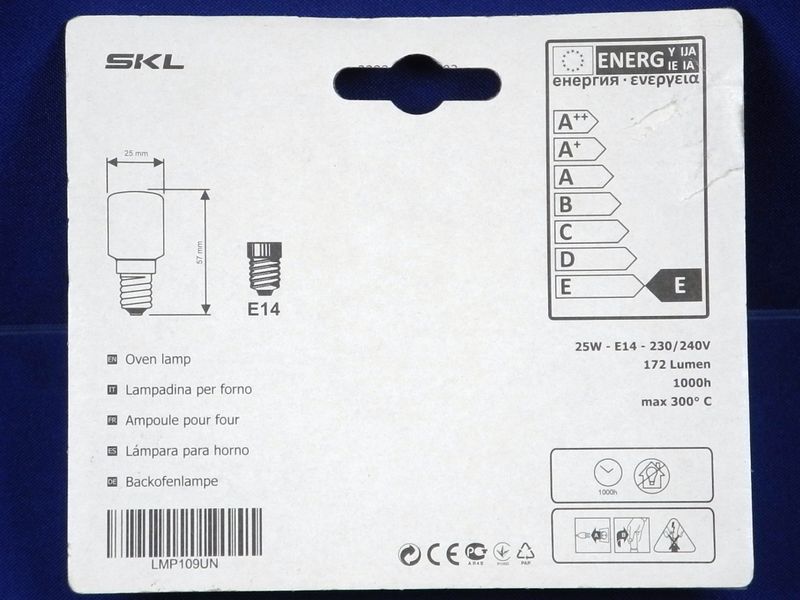 Зображення Лампочка для духовки Е14, комплект 2 шт. 25W (LMP109UN) LMP109UN, зовнішній вигляд та деталі продукту