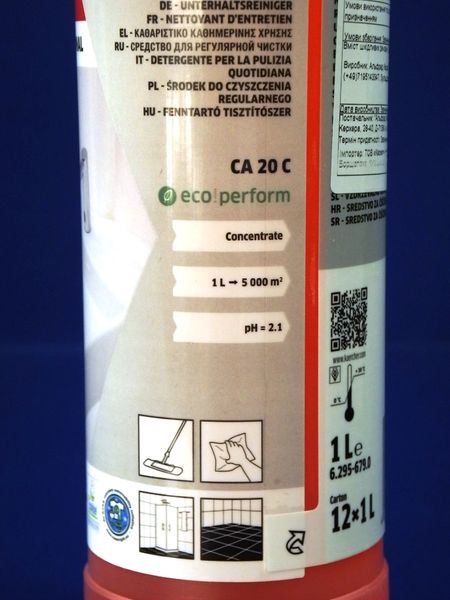 Зображення Професійний засіб для загального чищення санвузлів виробництва KARCHER CA 20 1 літр (6.295-679.0) 6.295-679.0, зовнішній вигляд та деталі продукту