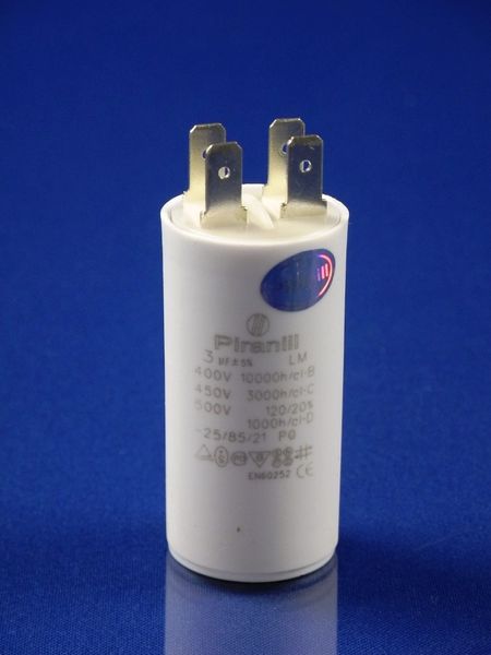 Зображення Пуско-робочий конденсатор у пластику CBB60 на 3 МкФ 3 МкФ, зовнішній вигляд та деталі продукту