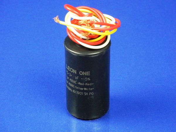 Зображення Пуско-робочий конденсатор у пластику CBB60 на 3+5 МкФ 3+5 МкФ, зовнішній вигляд та деталі продукту