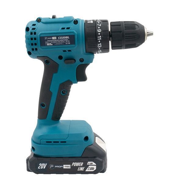 Аккумуляторный шуруповерт PROFI-TEC PCD3520BL POWERLine (2&times;PT2020MP (2.0 Ач), зарядное устройство) &mdash; фото 5