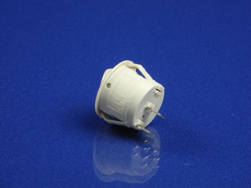 Зображення Кнопка кругла біла, 2 контакти (250V 3A) P2-0125, зовнішній вигляд та деталі продукту