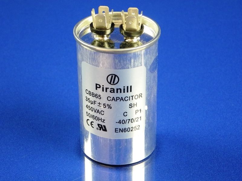 Изображение Пуско-робочий конденсатор в металле CBB65 на 35 МкФ 35 МкФ, внешний вид и детали продукта