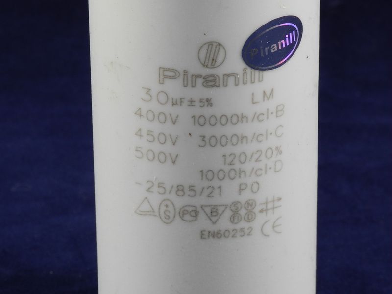Зображення Пуско-робочий конденсатор у пластику CBB60 на 30 МкФ 30 МкФ-1, зовнішній вигляд та деталі продукту
