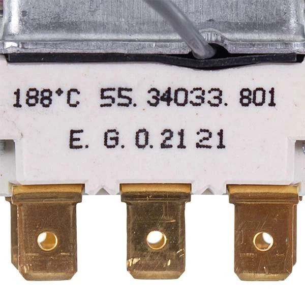 Изображение Термостат для духовки 16A 250V капилляр 1200 мм 60-188&deg;C EGO (55.34033.801) 55.34033.801, внешний вид и детали продукта