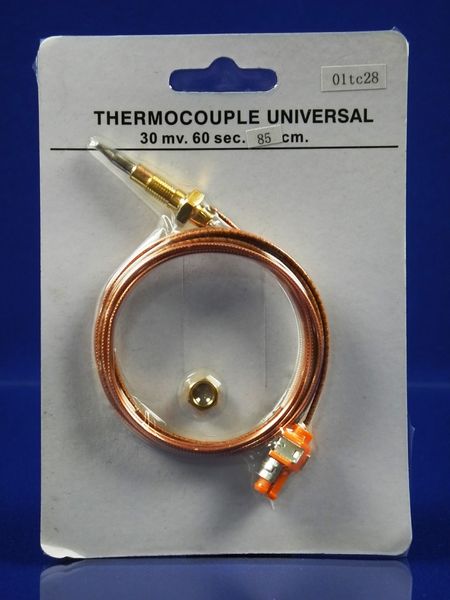 Зображення Універсальна термопара для плит Hansa, Amica, Smeg 850 мм. (01TL28) 01TL28, зовнішній вигляд та деталі продукту
